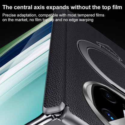 For Huawei Mate X6 SULADA Top Grain Leather MagSafe Magnetic Holder Phone Case(Black) by SULADA