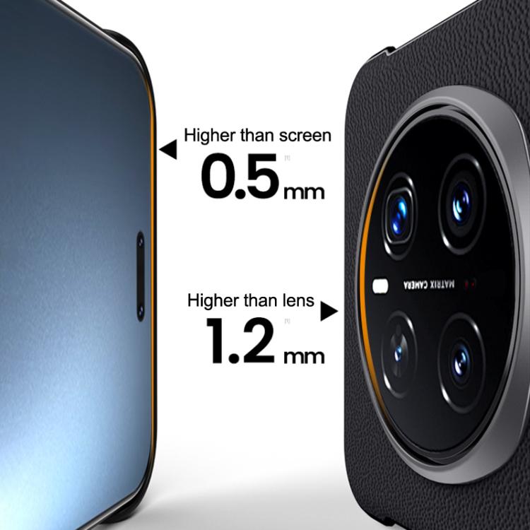 For Honor Magic7 Pro SULADA Frameless Top Layer Cowhide Leather Hybrid PC Phone Case(Blue) by SULADA