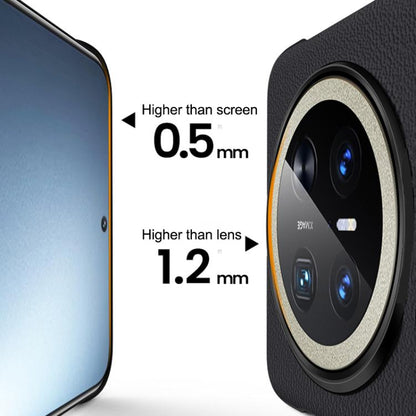 For Huawei Mate 70 SULADA Frameless Top Layer Cowhide Leather Hybrid PC Phone Case(Blue) by SULADA