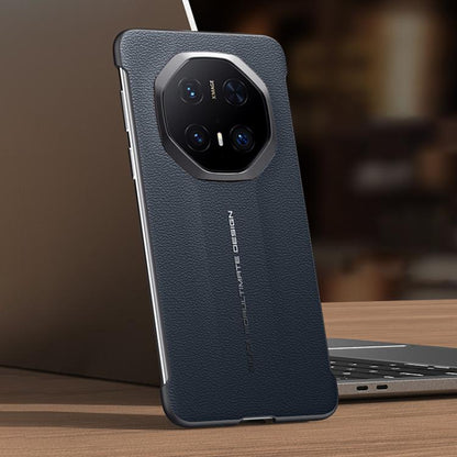 For Huawei Mate 70 RS Ultimate SULADA Frameless Top Layer Cowhide Leather Hybrid PC Phone Case(Blue) by SULADA