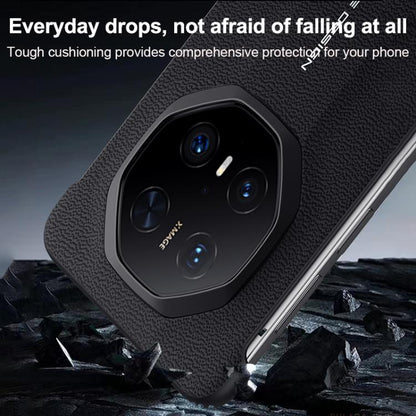 For Huawei Mate 60 RS Ultimate SULADA Frameless Top Layer Cowhide Leather Hybrid PC Phone Case(Red) by SULADA