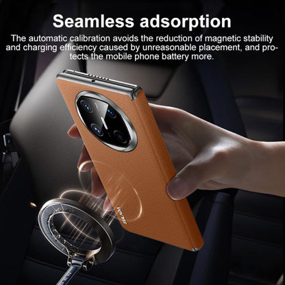 For Huawei Mate X6 SULADA Frameless Top Layer Cowhide Leather Hybrid PC Phone Case(Purple) by SULADA