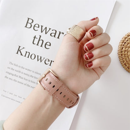 For Apple Watch 5 & 4 44mm / 3 & 2 & 1 42mm V Tail Style Stitching Leather Watch Band(Brown) by bashfashion