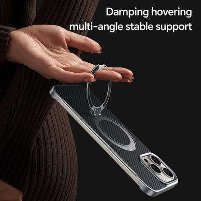 For iPhone 16 Pro SULADA Kevlar Texture MagSafe Magnetic Holder Phone Case(Black) by SULADA