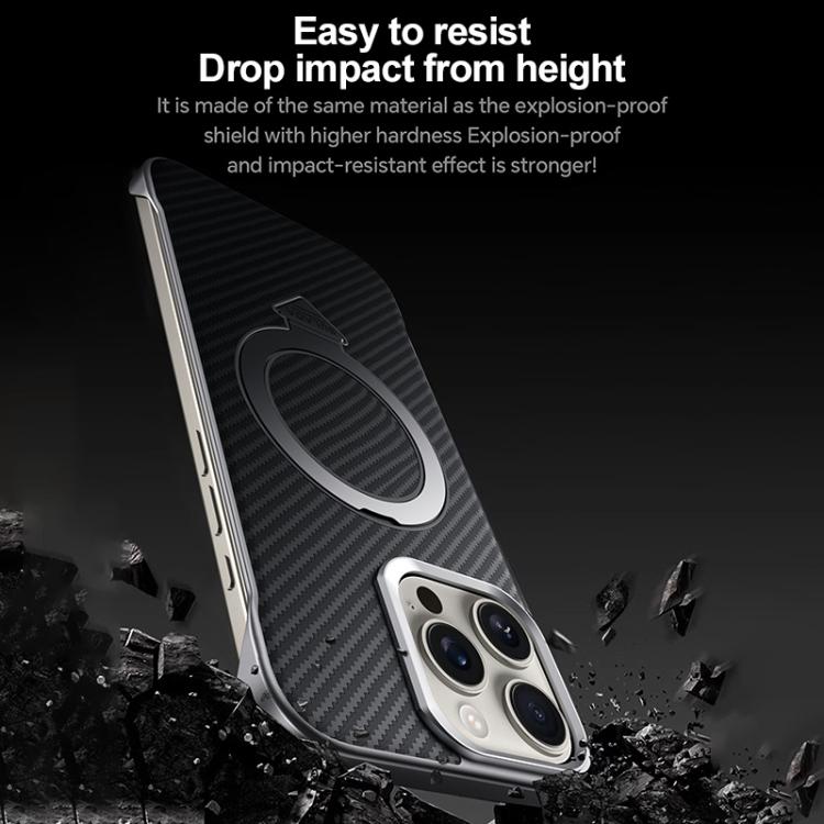 For iPhone 16 SULADA Kevlar Texture MagSafe Magnetic Holder Phone Case(Brown) by SULADA