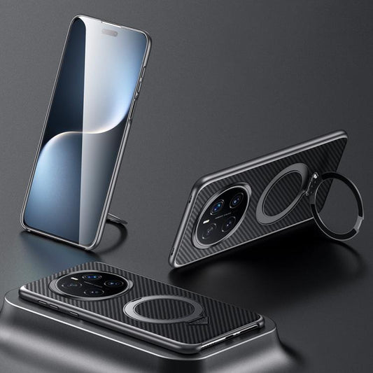 For Honor Magic7 Pro SULADA Kevlar Texture MagSafe Magnetic Holder Phone Case(Black) by SULADA