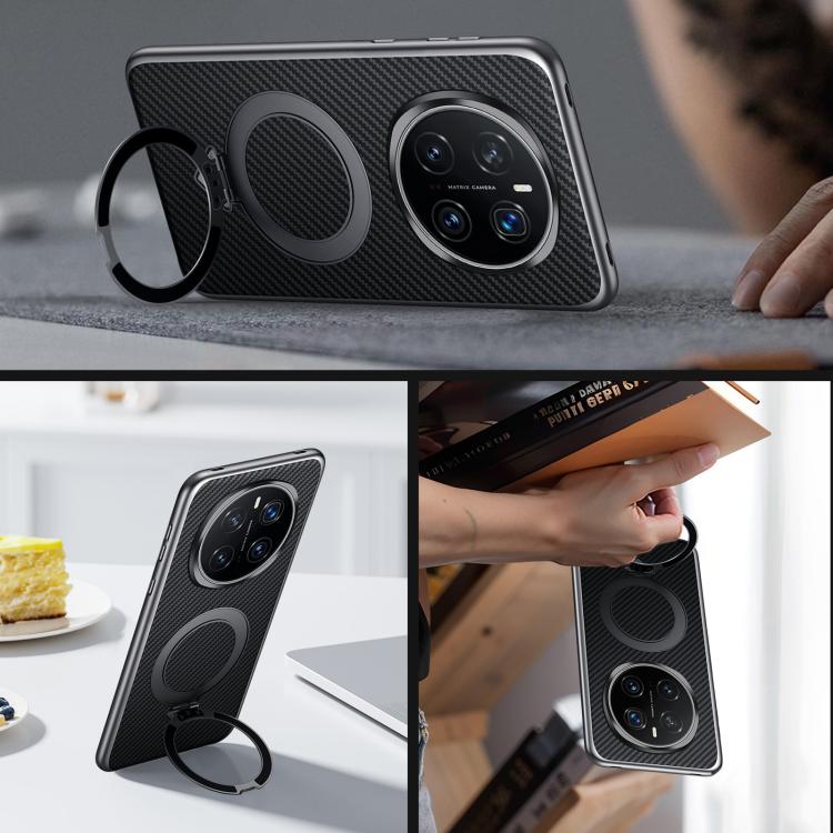 For Honor Magic7 Pro SULADA Kevlar Texture MagSafe Magnetic Holder Phone Case(Black) by SULADA