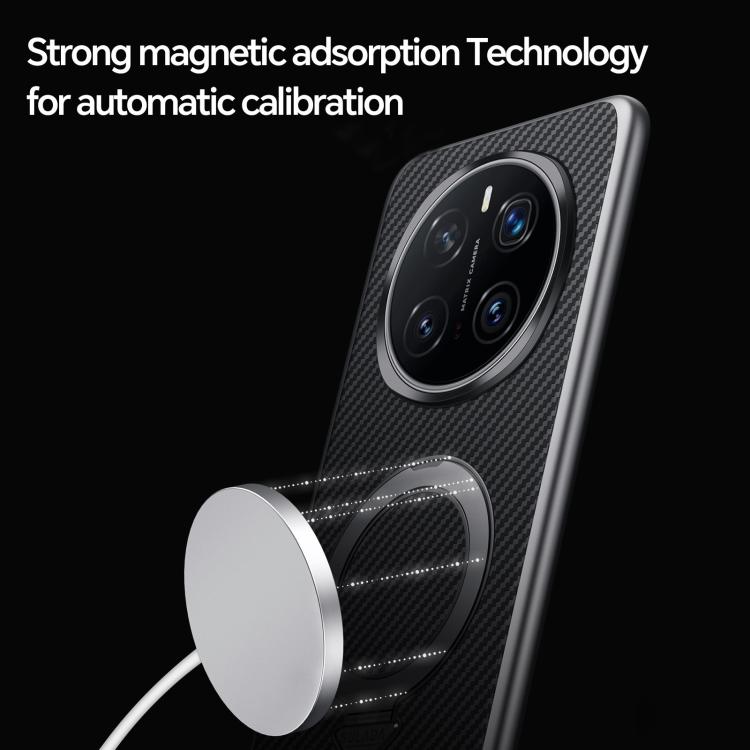 For Honor Magic7 Pro SULADA Kevlar Texture MagSafe Magnetic Holder Phone Case(Black) by SULADA