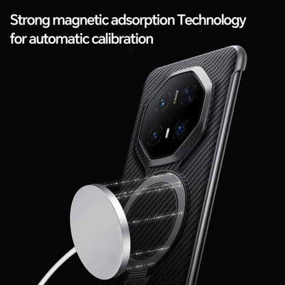 For Huawei Mate 70 RS Ultimate SULADA Kevlar Texture MagSafe Magnetic Holder Phone Case(Black) by SULADA