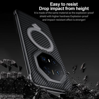 For Huawei Mate 70 RS Ultimate SULADA Kevlar Texture MagSafe Magnetic Holder Phone Case(Black) by SULADA