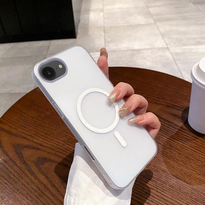 For iPhone 16e Ice Fog MagSafe PC Phone Case(White) by bashfashion