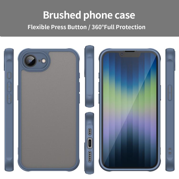 For iPhone 16e Fan Dun Series TPU Hybrid PC Frosted Phone Case(Blue) by bashfashion