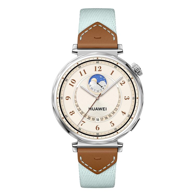 For Huawei Watch GT 5 41mm Quick Release Button Hybrid Braid Watch Band(Ice Blue Brown) by bashfashion