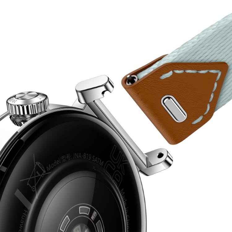 For Huawei Watch GT 5 41mm Quick Release Button Hybrid Braid Watch Band(Ice Blue Brown) by bashfashion