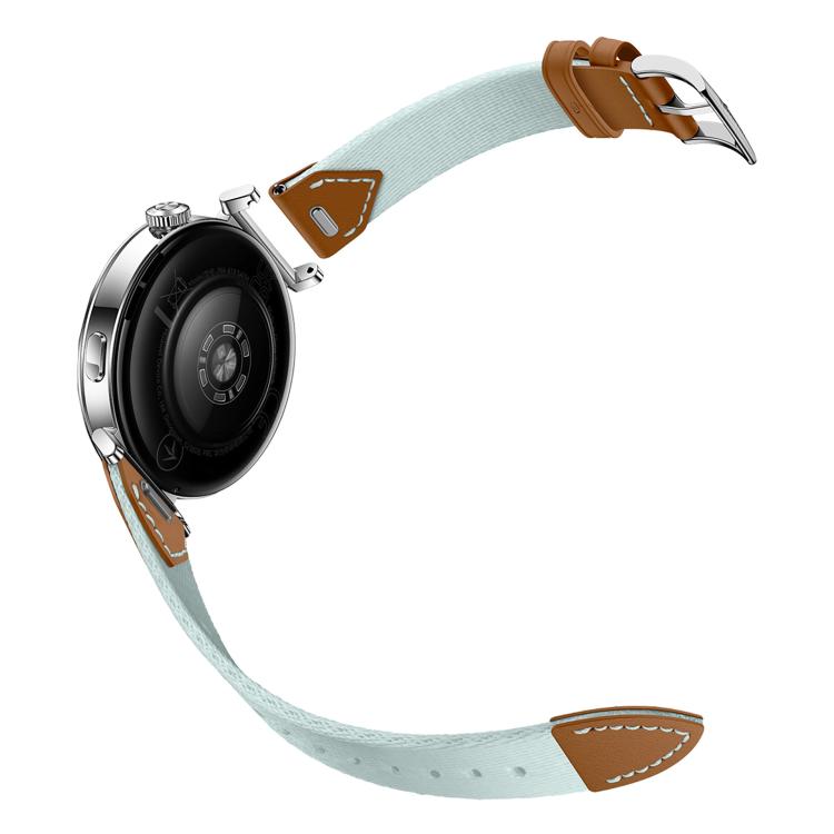 For Huawei Watch GT 5 41mm Quick Release Button Hybrid Braid Watch Band(Ice Blue Brown) by bashfashion