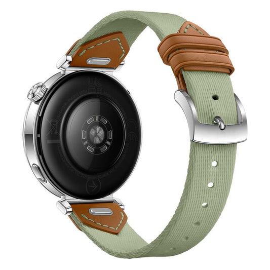 For Huawei Watch GT 5 41mm Quick Release Button Hybrid Braid Watch Band(Grass Green Brown) by bashfashion