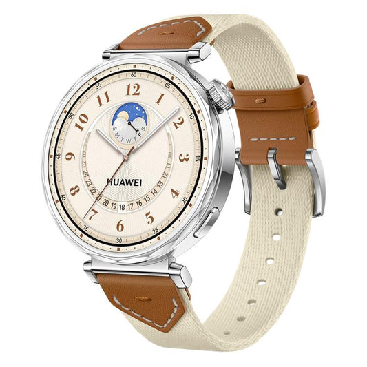 For Huawei Watch GT 5 41mm Quick Release Button Hybrid Braid Watch Band(Saddle Brown) by bashfashion