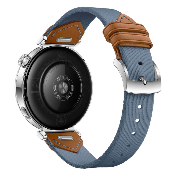 For Huawei Watch GT 5 41mm Quick Release Button Hybrid Braid Watch Band(Topaz Blue Brown) by bashfashion