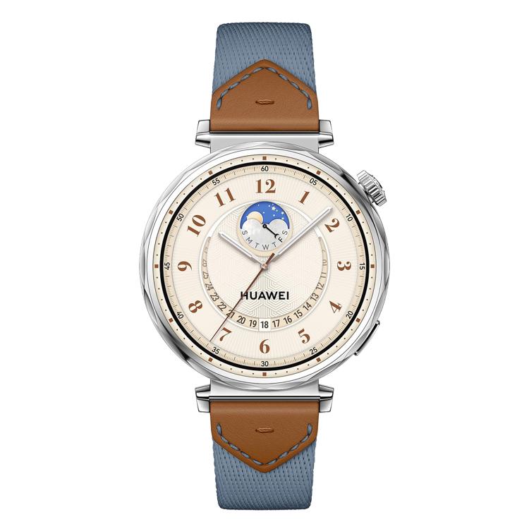 For Huawei Watch GT 5 41mm Quick Release Button Hybrid Braid Watch Band(Topaz Blue Brown) by bashfashion