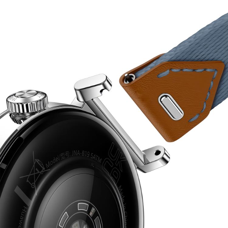 For Huawei Watch GT 5 41mm Quick Release Button Hybrid Braid Watch Band(Topaz Blue Brown) by bashfashion