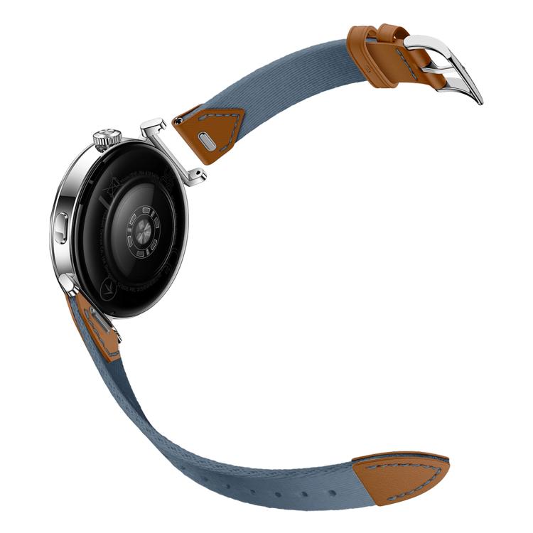 For Huawei Watch GT 5 41mm Quick Release Button Hybrid Braid Watch Band(Topaz Blue Brown) by bashfashion