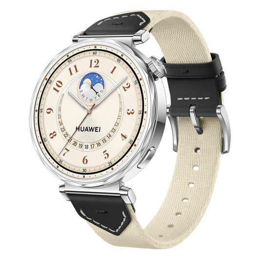 For Huawei Watch GT 5 41mm Quick Release Button Hybrid Braid Watch Band(Starlight Black) by bashfashion