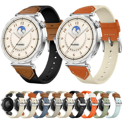 For Huawei Watch GT 5 41mm Quick Release Button Hybrid Braid Watch Band(Ice Blue Brown) by bashfashion