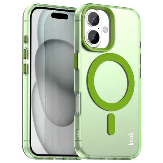 For iPhone 16 IMAK Candy Series Shockproof MagSafe Phone Case(Green) by imak