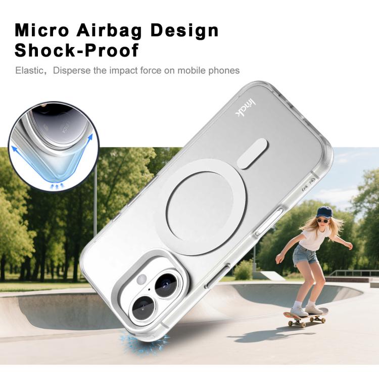 For iPhone 16 Plus IMAK Candy Series Shockproof MagSafe Phone Case(White) by imak