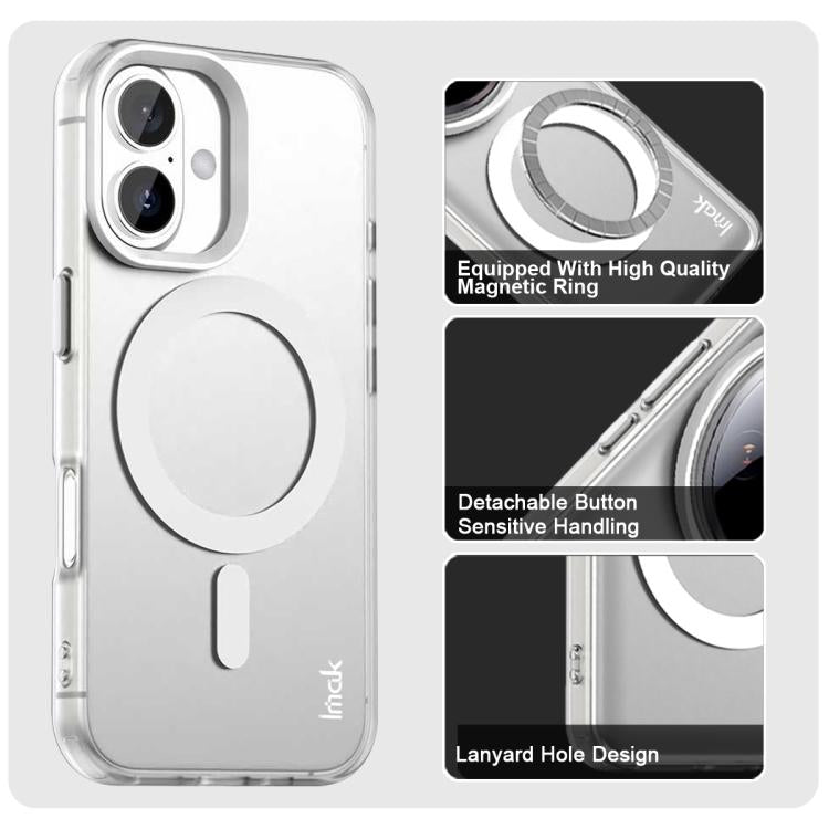 For iPhone 16 Plus IMAK Candy Series Shockproof MagSafe Phone Case(White) by imak