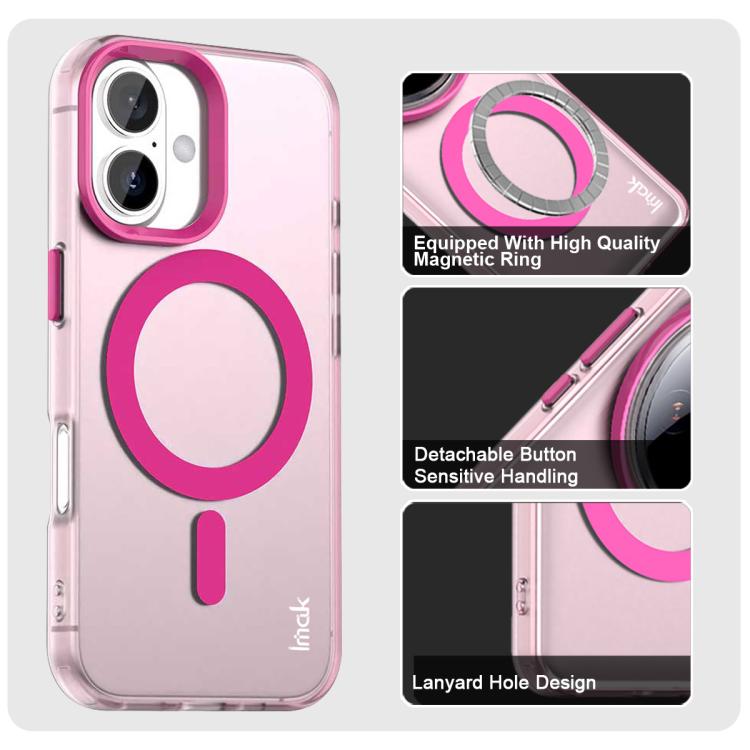 For iPhone 16 Plus IMAK Candy Series Shockproof MagSafe Phone Case(Red) by imak