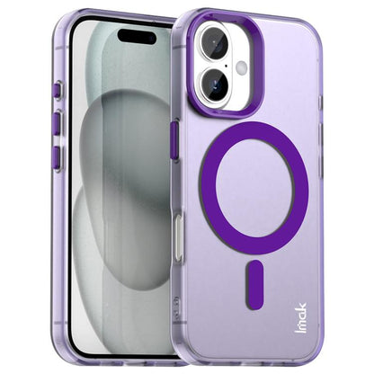 For iPhone 16 Plus IMAK Candy Series Shockproof MagSafe Phone Case(Purple) by imak