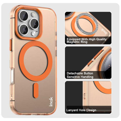 For iPhone 16 Pro IMAK Candy Series Shockproof MagSafe Phone Case(Orange) by imak