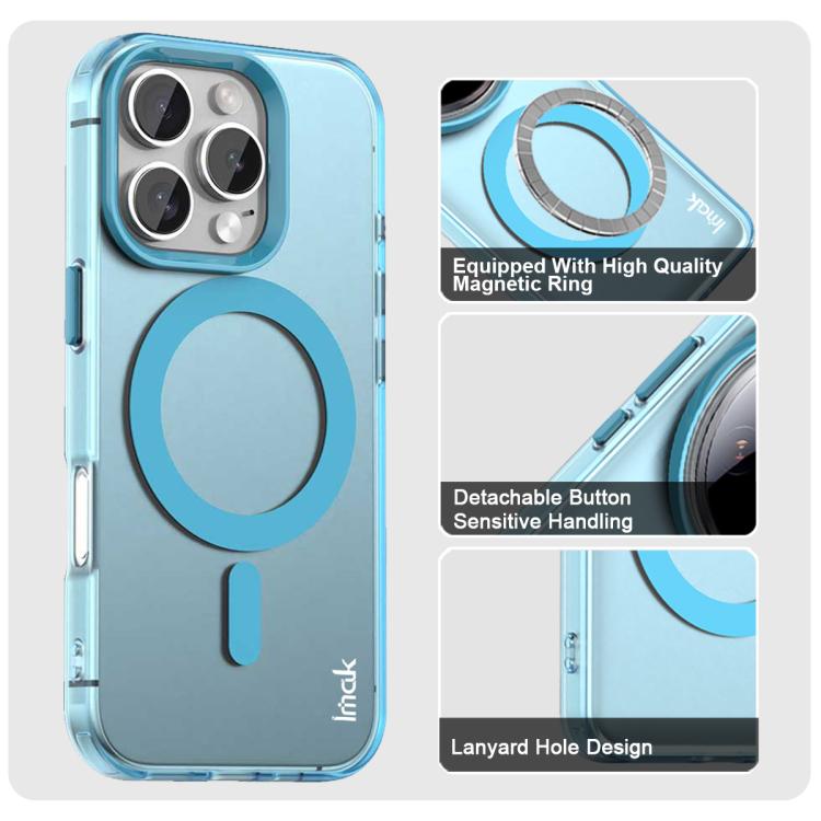 For iPhone 16 Pro Max IMAK Candy Series Shockproof MagSafe Phone Case(Blue) by imak