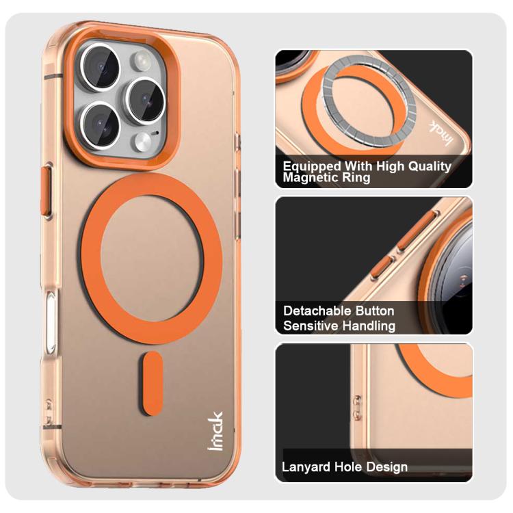 For iPhone 16 Pro Max IMAK Candy Series Shockproof MagSafe Phone Case(Orange) by imak