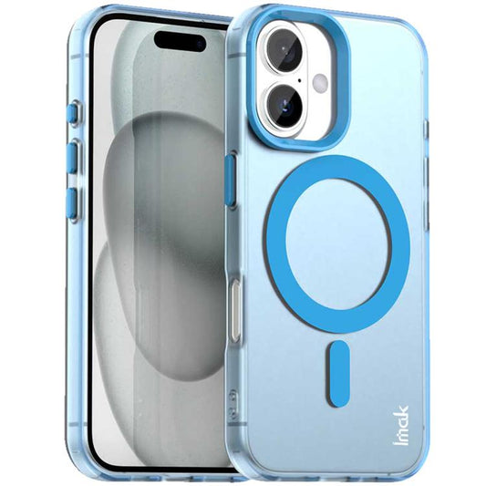 For iPhone 17 IMAK Candy Series Shockproof MagSafe Phone Case(Blue) by imak