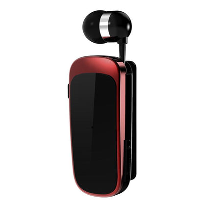 K52 Business Lavalier Retractable Cable Bluetooth Earphone(Black Red) by bashfashion