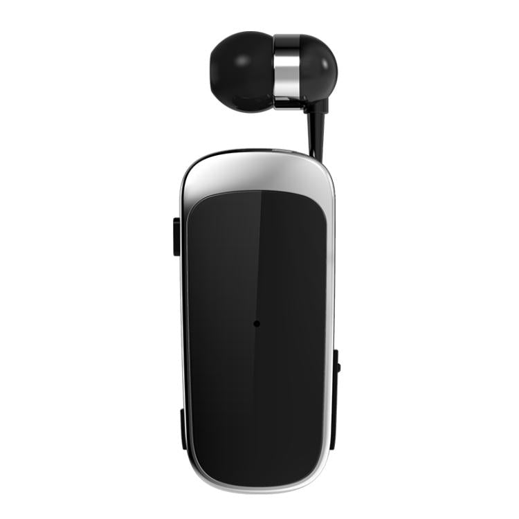 K52 Business Lavalier Retractable Cable Bluetooth Earphone(Black Silver) by bashfashion