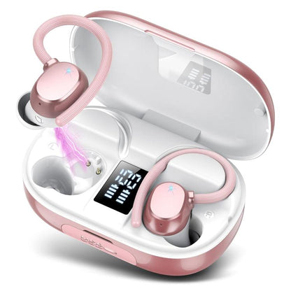 Q22 On Ear In-ear Stereo Noise Reduction Bluetooth Earphone(Rose Gold) by bashfashion