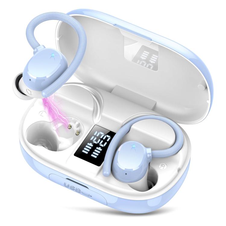 Q22 On Ear In-ear Stereo Noise Reduction Bluetooth Earphone(Light Blue) by bashfashion