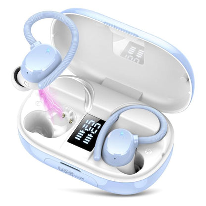 Q22 On Ear In-ear Stereo Noise Reduction Bluetooth Earphone(Light Blue) by bashfashion