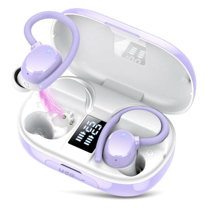 Q22 On Ear In-ear Stereo Noise Reduction Bluetooth Earphone(Light Purple) by bashfashion