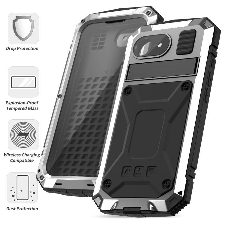 For iPhone 16e IP68 Waterproof Dustproof Shockproof Phone Case(Silver) by bashfashion