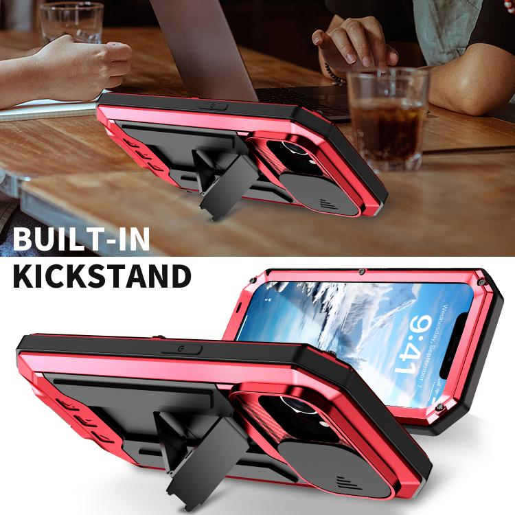 For iPhone 16e Sliding Camera IP68 Waterproof Holder Phone Case(Red) by bashfashion