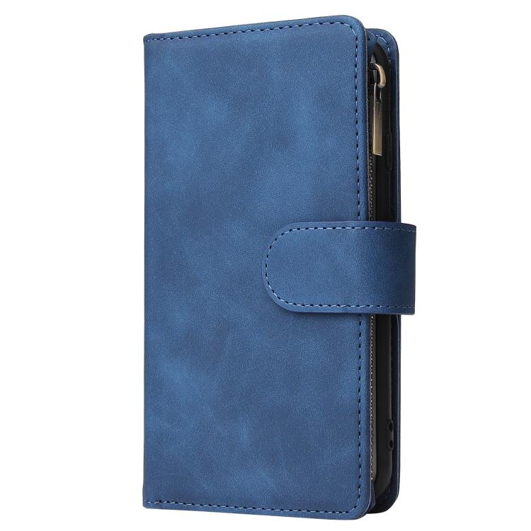 For iPhone 16e Multifunctional Multi-Card Wallet Phone Leather Case(Dark Blue) by bashfashion