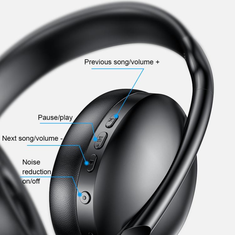 Yesido EP08 ANC Noise Reduction Bluetooth Headphones(Black) by Yesido