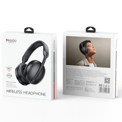 Yesido EP08 ANC Noise Reduction Bluetooth Headphones(Black) by Yesido