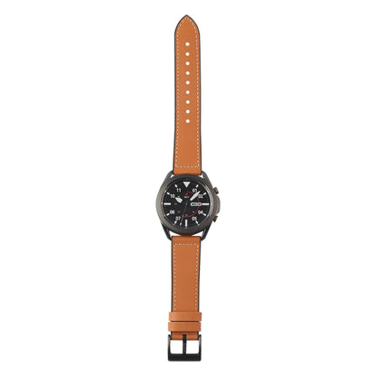 For Samsung Galaxy Watch 3 41mm TPU + Leather Watch Band(Brown) by bashfashion