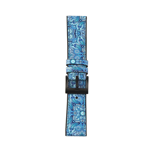 For Samsung Galaxy Watch 3 41mm TPU + Leather Watch Band(Flower Blue) by bashfashion