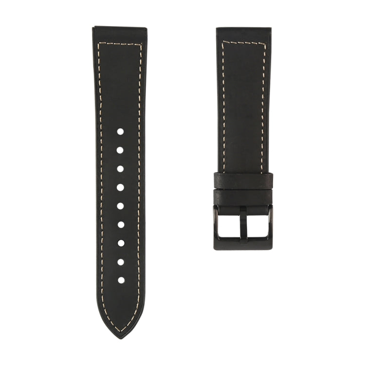 For Samsung Galaxy Watch 3 45mm TPU + Leather Watch Band(Black) by bashfashion
